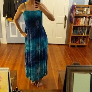 Flowy Tie Dye Spaghetti Strap Dress